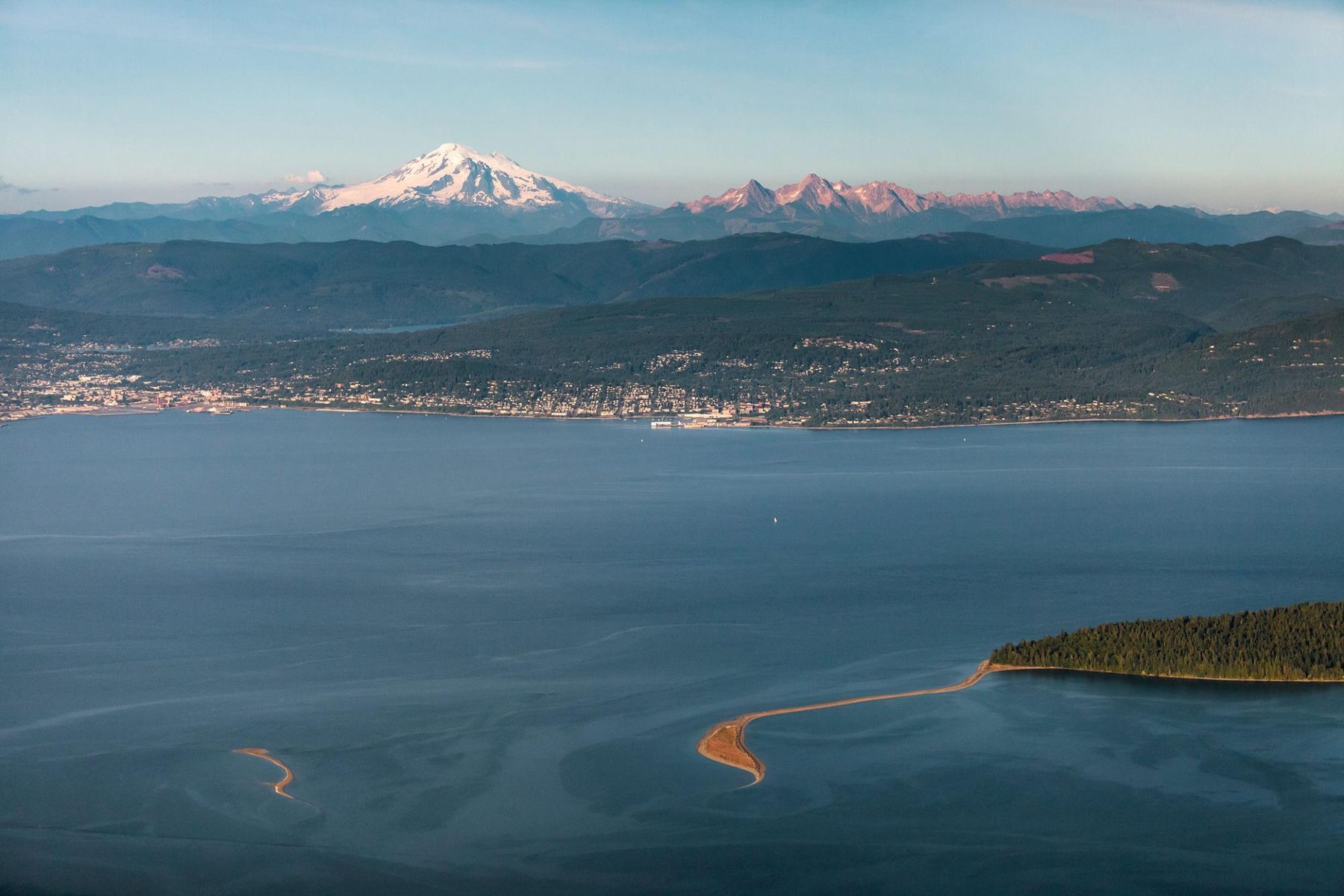 Samish Bay with Mount Baker on the horizon